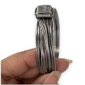 Vintage Handmade silver slide closer bracelet 7-10 inches